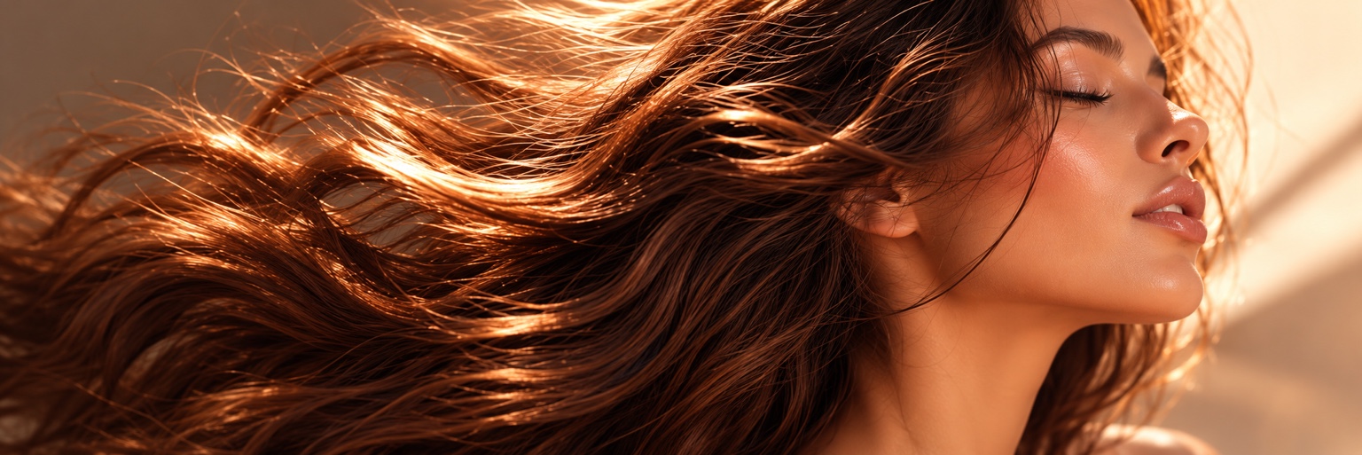 Univers de soins capillaires lumineux